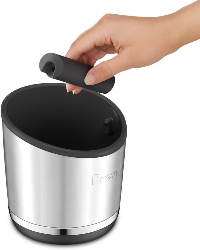 Breville BEA502BSS Knock Box 20 Espresso Machine Accessory, 20 Puck Capacity, Brushed Stainless Steel - Image 2